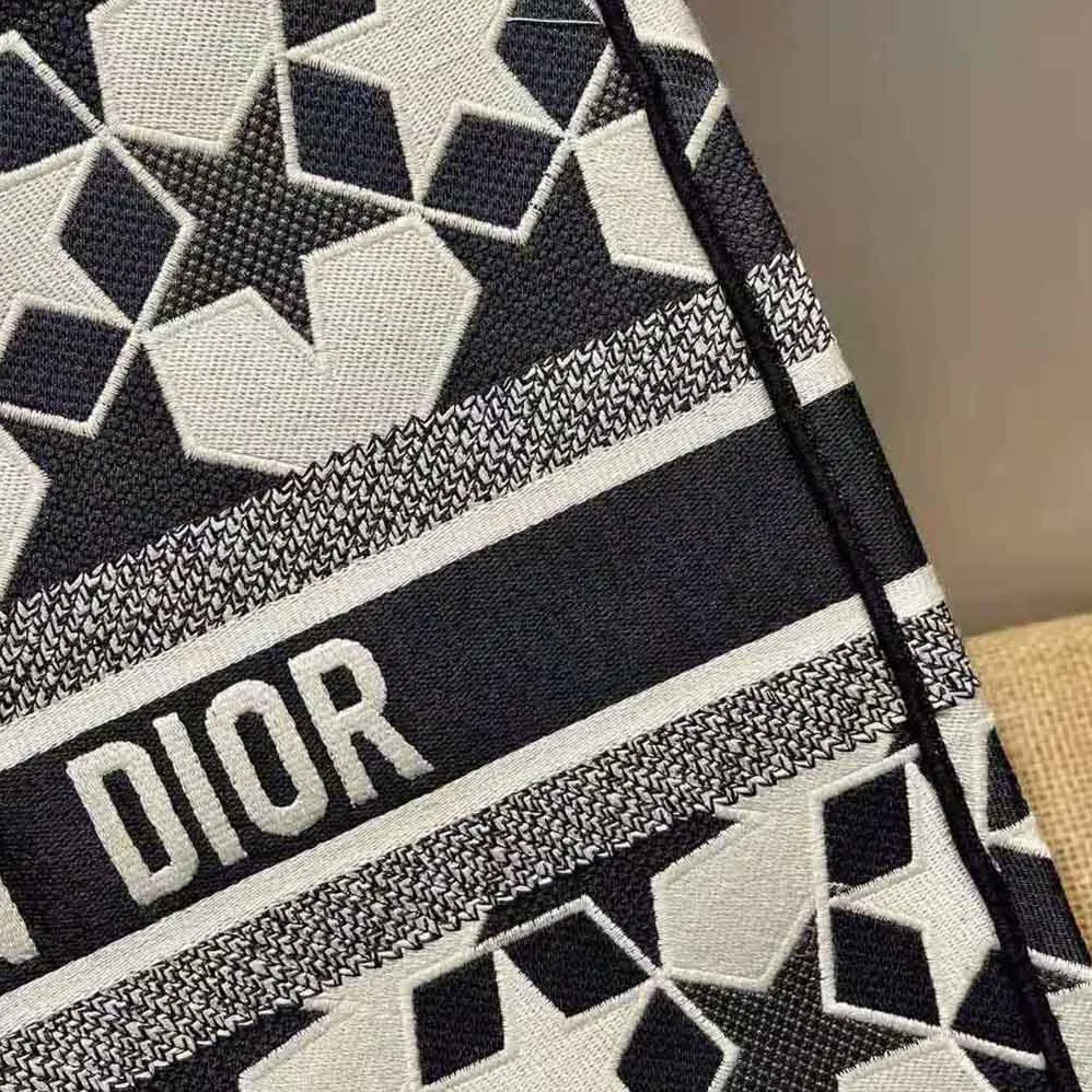 Dior Large Dior Book Tote Blue and White Dior Etoile Embroidery for Women Dior Large Dior Book Tote Blue and White Dior Etoile Embroidery for Women