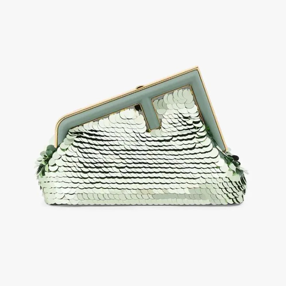 Fendi First Small Green Sequinned Bag for Women Fendi First Small Green Sequinned Bag for Women