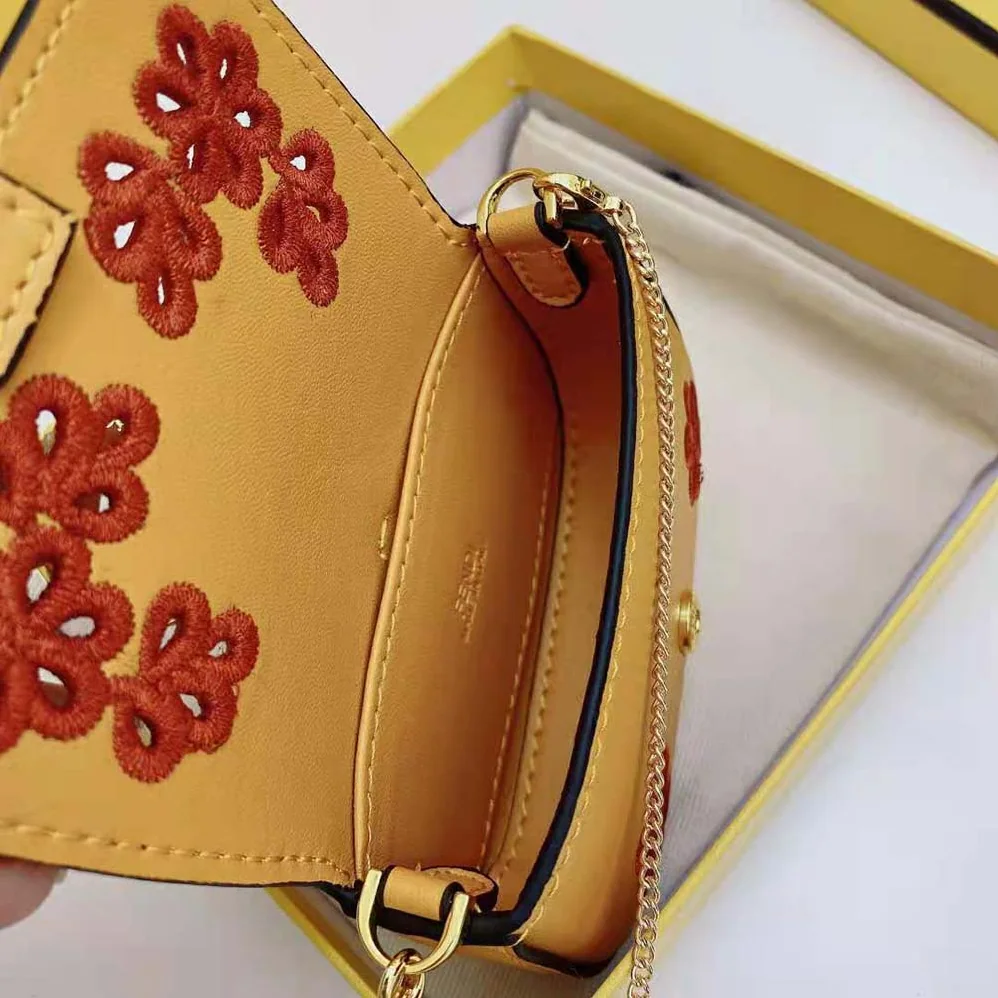 Fendi Nano Baguette Charm Orange Nappa Leather for Women