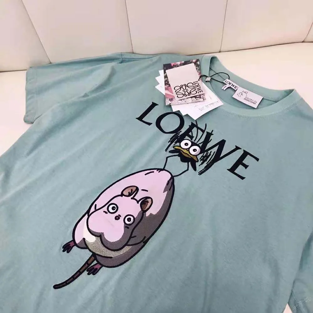 Loewe Yu-Bird T-shirt in Cotton for Men in Lime Loewe Yu-Bird T-shirt in Cotton for Men in Lime