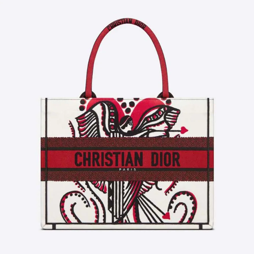 Dior Medium Dior Book Tote Latte Multicolor Cupidon Embroidery for Women Dior Medium Dior Book Tote Latte Multicolor Cupidon Embroidery for Women