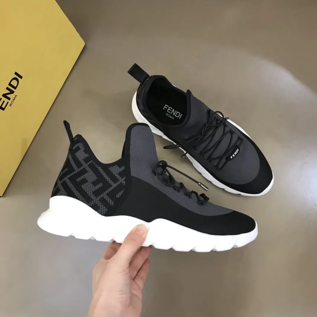 Fendi FD Technical Mesh High in Tops Sneakers Grey Fendi FD Technical Mesh High in Tops Sneakers Grey