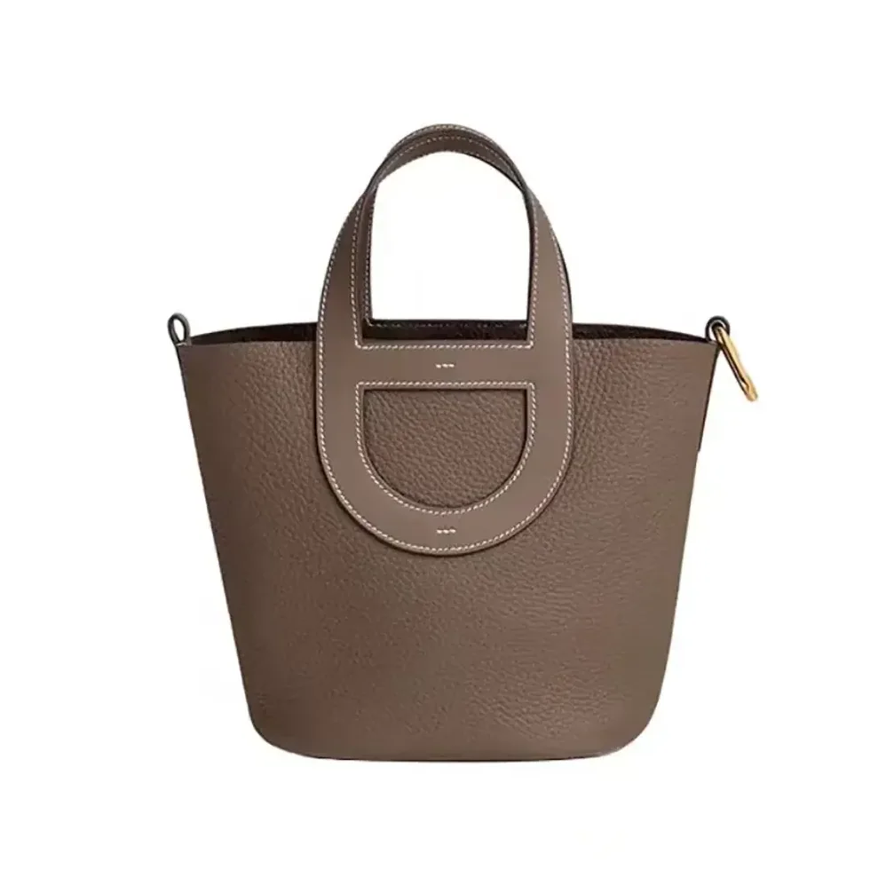 Hermes In the Loop 18 Handbag Clemence Leather for Women in Grey/Gold Hermes In the Loop 18 Handbag Clemence Leather for Women in Grey/Gold