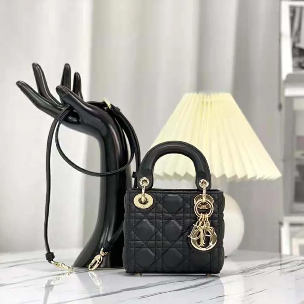 Dior Micro Lady Dior Bag Black Cannage Lambskin for Women Dior Micro Lady Dior Bag Black Cannage Lambskin for Women