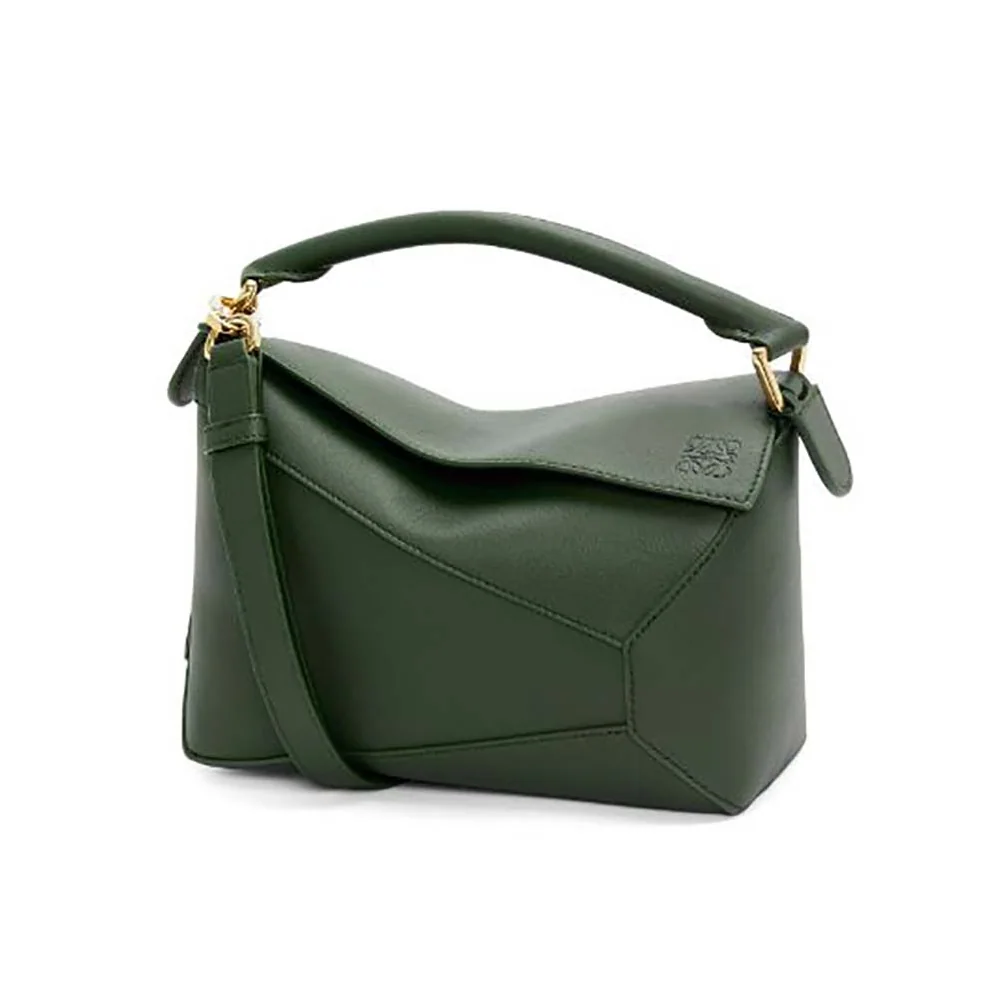 Loewe Small Puzzle Bag in Classic Calfskin for Unisex in Green Loewe Small Puzzle Bag in Classic Calfskin for Unisex in Green