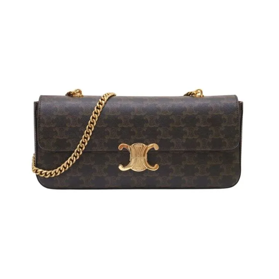 Celine Chain Shoulder Bag in Brown