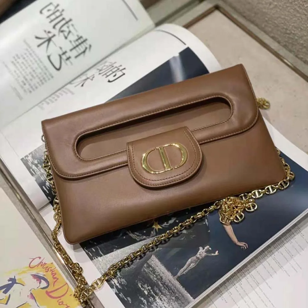 Dior Medium Diordouble Bag Smooth Calfskin for Women in Brown