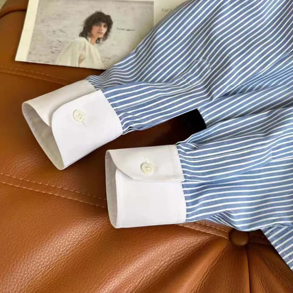 Celine Cropped Shirt in Striped Cotton for Women