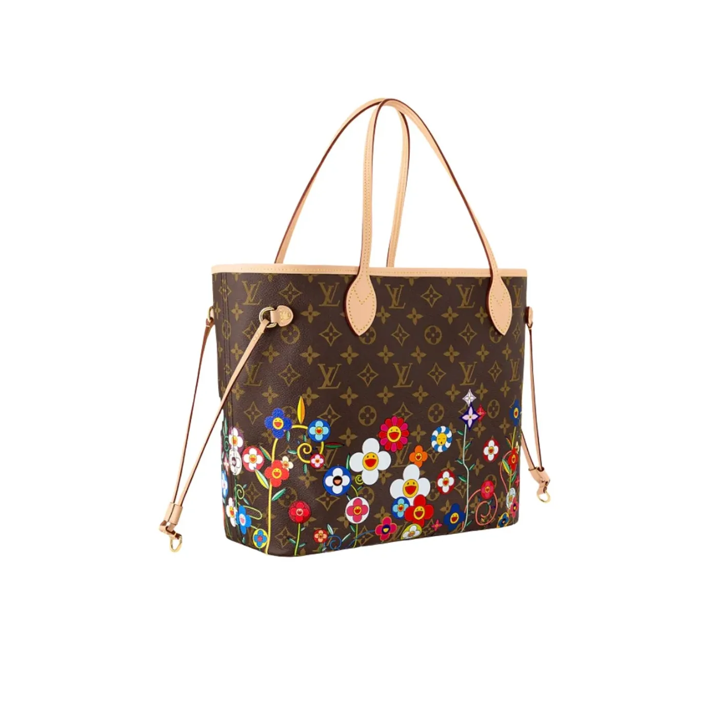 Louis Vuitton LV x TM Neverfull MM Tote Bag in Brown Monogram Gold Hardware