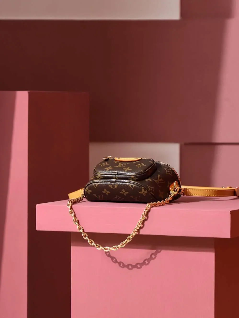 Louis Vuitton Mini Bumbag Shoulder in Brown Gold Hardware Louis Vuitton Mini Bumbag Shoulder in Brown Gold Hardware