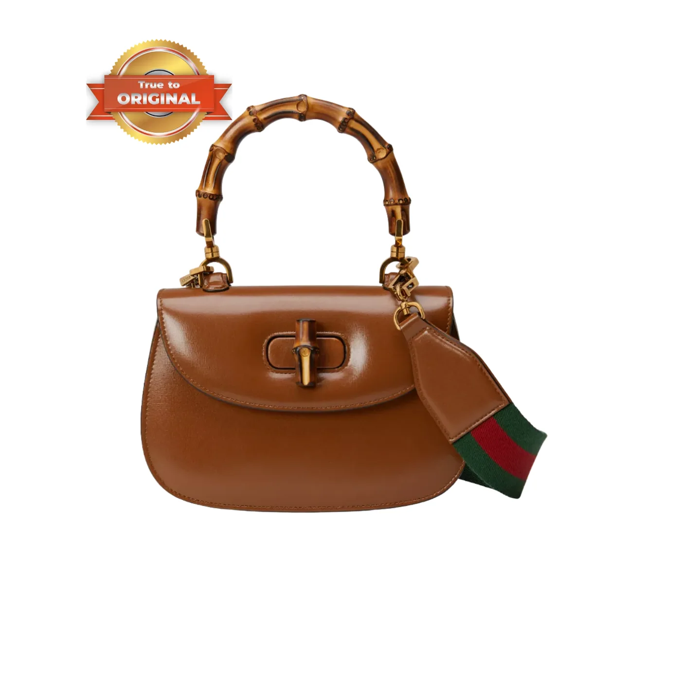 Gucci Bamboo 1947 Small Top Handle Bag in Brown Gold Hardware