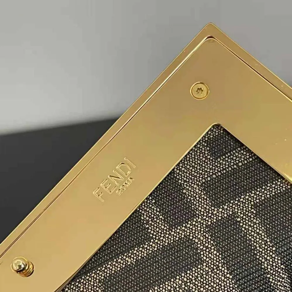 Fendi First Small Beige Leather Bag with Exotic Details for Women