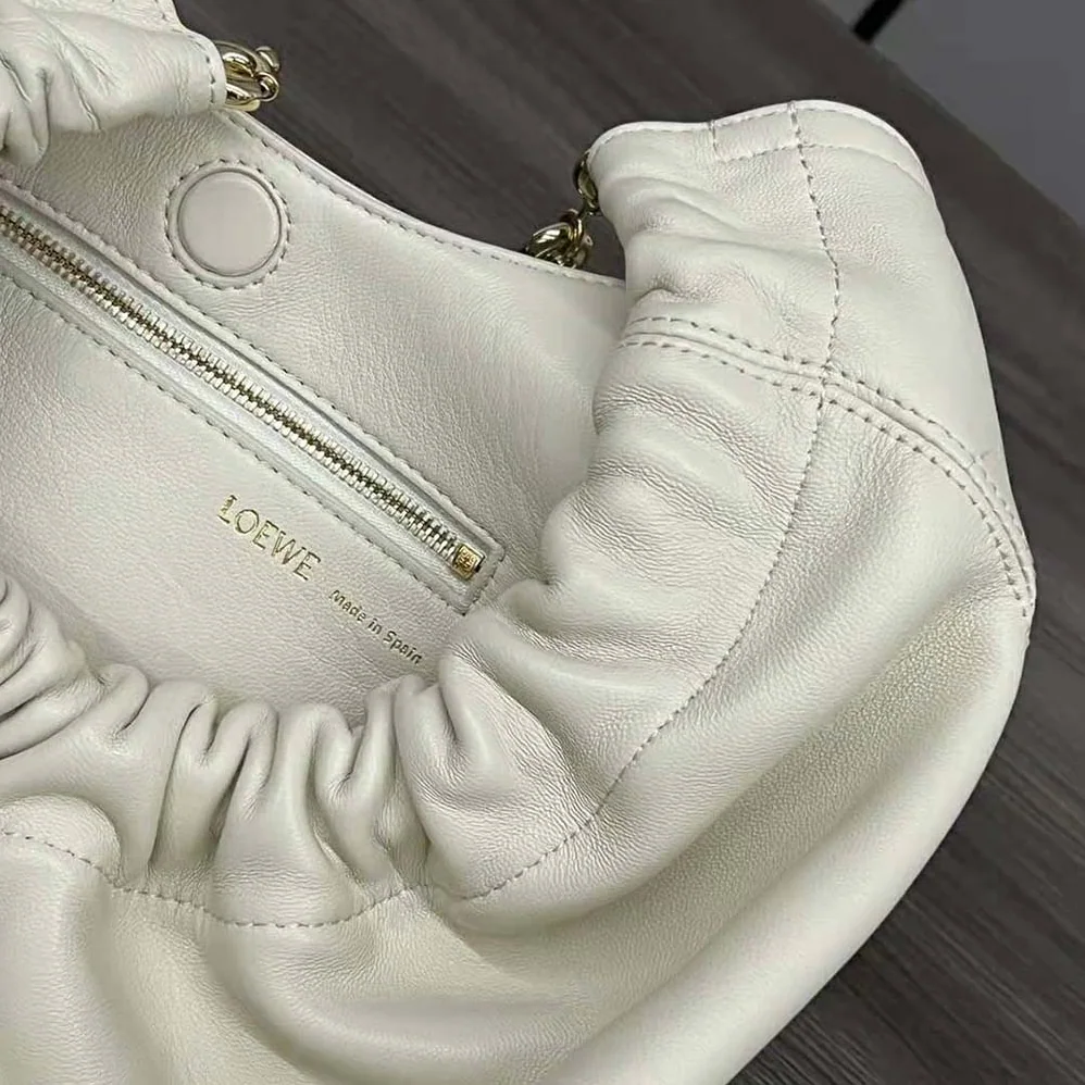 Loewe Small Squeeze Bag in Nappa Lambskin for Women in White Loewe Small Squeeze Bag in Nappa Lambskin for Women in White