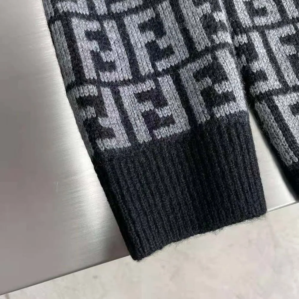 Fendi Black Cashmere Cardigan-FZC433APPAF05HY for Men