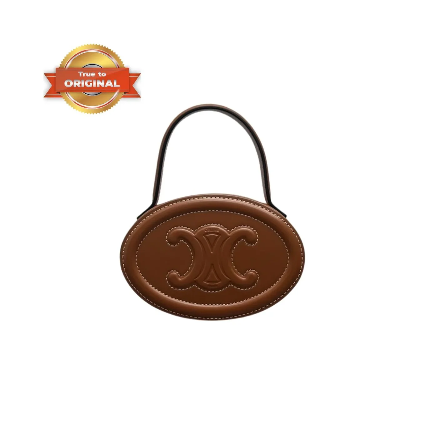 Celine Oval Minaudiere Cuir Triomphe Brown / .04LU Celine Oval Minaudiere Cuir Triomphe Brown / .04LU