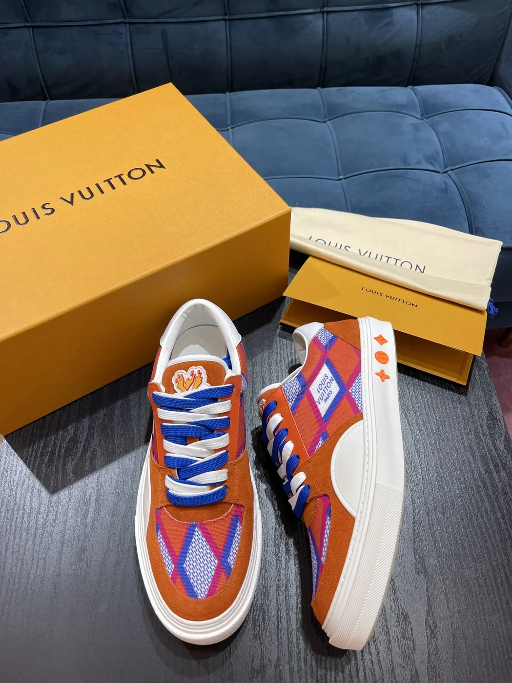 Louis Vuitton LV Ollie Richelieu Trainers Orange