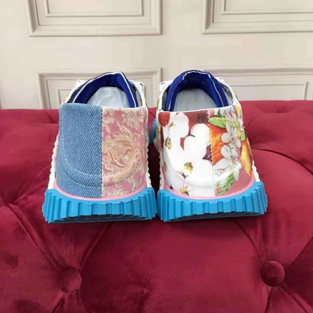 Dolce Gabbana D&G Patchwork Fabric NS1 Slip for Women in on Sneakers Dolce Gabbana D&G Patchwork Fabric NS1 Slip for Women in on Sneakers