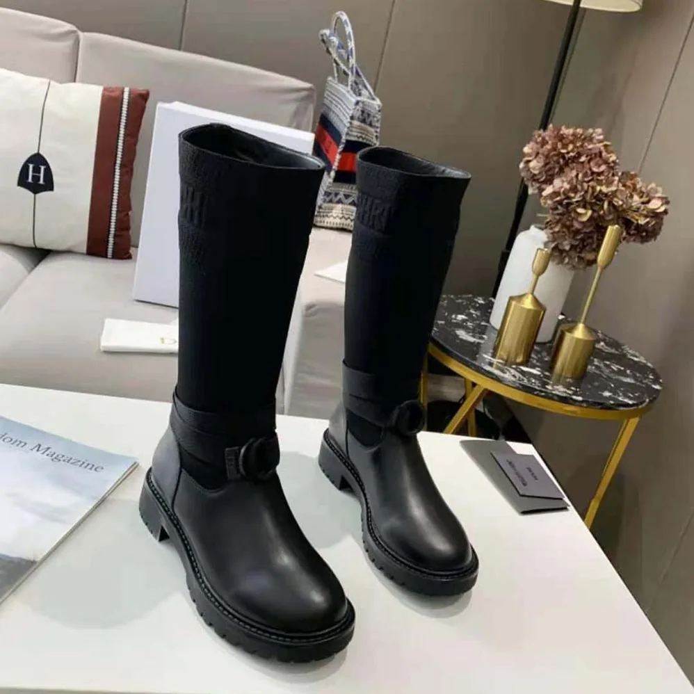 Dior D-Major Boot Black Technical Fabric and Calfskin for Women