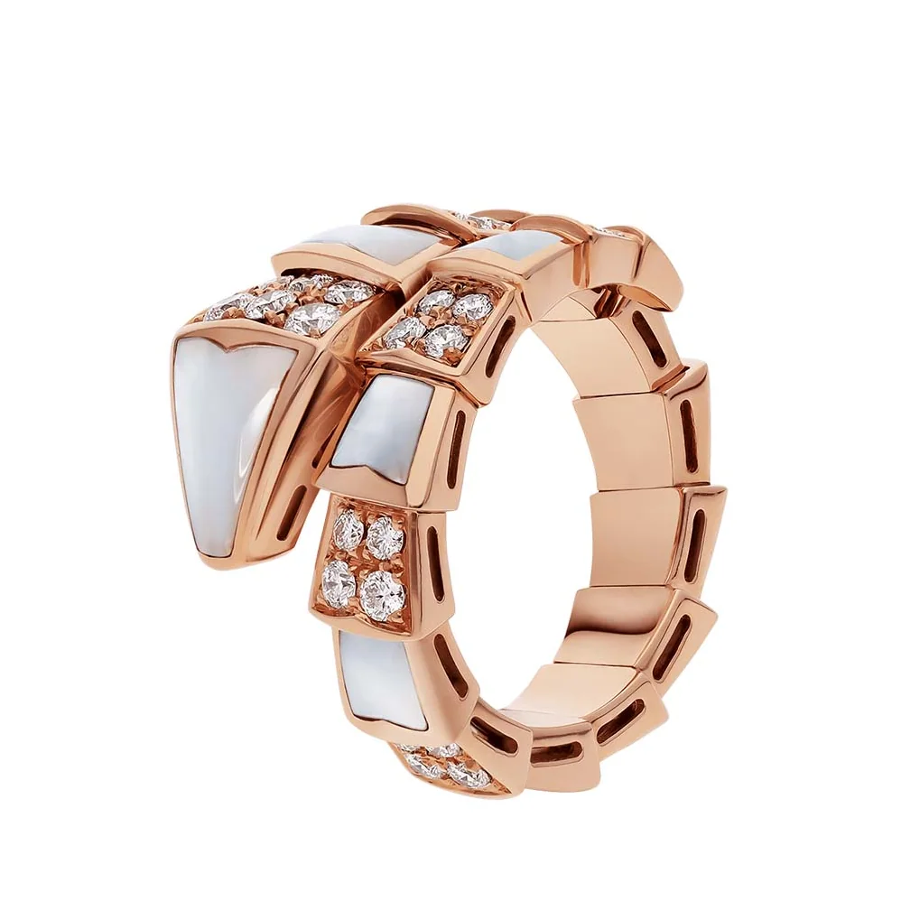 Bvlgari Serpenti Viper One-Coil Ring in 18 KT Rose Gold for Women Bvlgari Serpenti Viper One-Coil Ring in 18 KT Rose Gold for Women