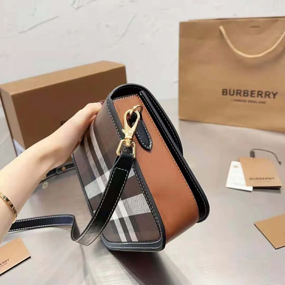 Burberry Check and Leather Small Elizabeth Bag for Women
