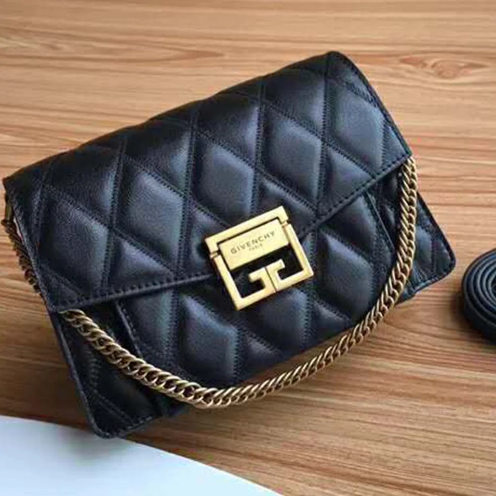 Givenchy Small GV3 Bag in Diamond Quilted Leather for Women in Black