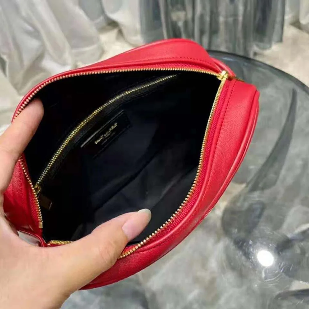 Saint Laurent YSL Victoire Camera Bag in Quilted Lambskin for Women in Red