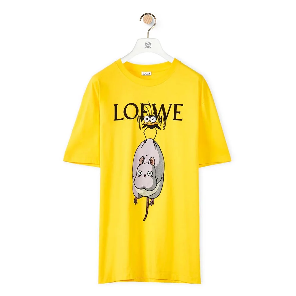 Loewe Yu-Bird T-shirt in Cotton for Men in Yellow Loewe Yu-Bird T-shirt in Cotton for Men in Yellow