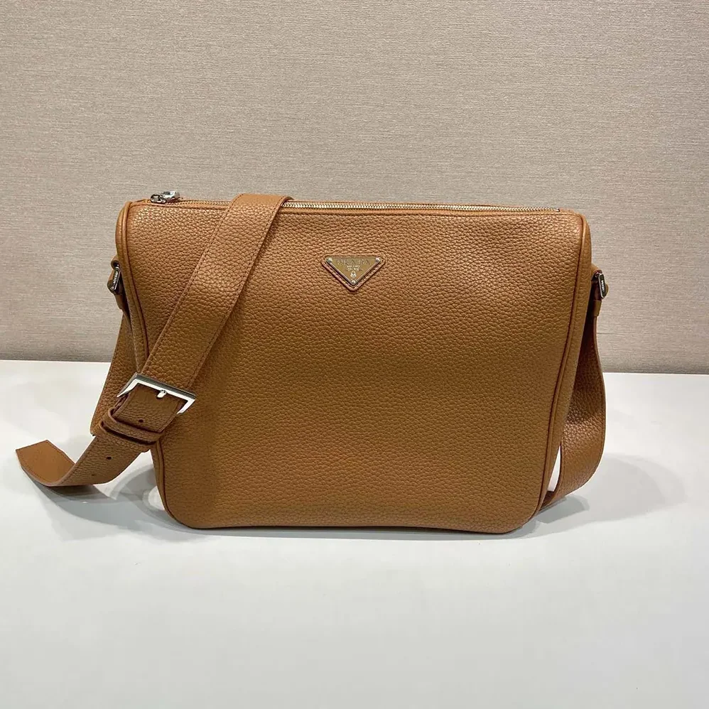 Prada Leather Shoulder Bag for Unisex in Brown