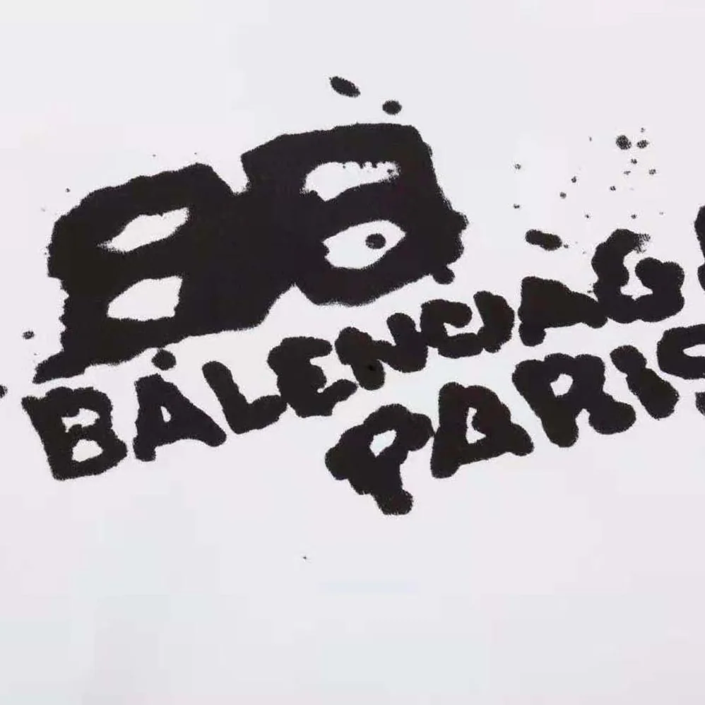 Balenciaga Hand Drawn BB Icon Hoodie Large Fit in White and Black for Women