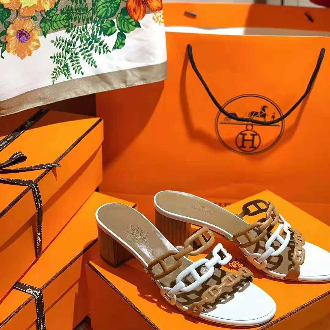 Hermes Tandem Sandal in Nappa Leather 5.1cm Heel for Women in Brown Hermes Tandem Sandal in Nappa Leather 5.1cm Heel for Women in Brown