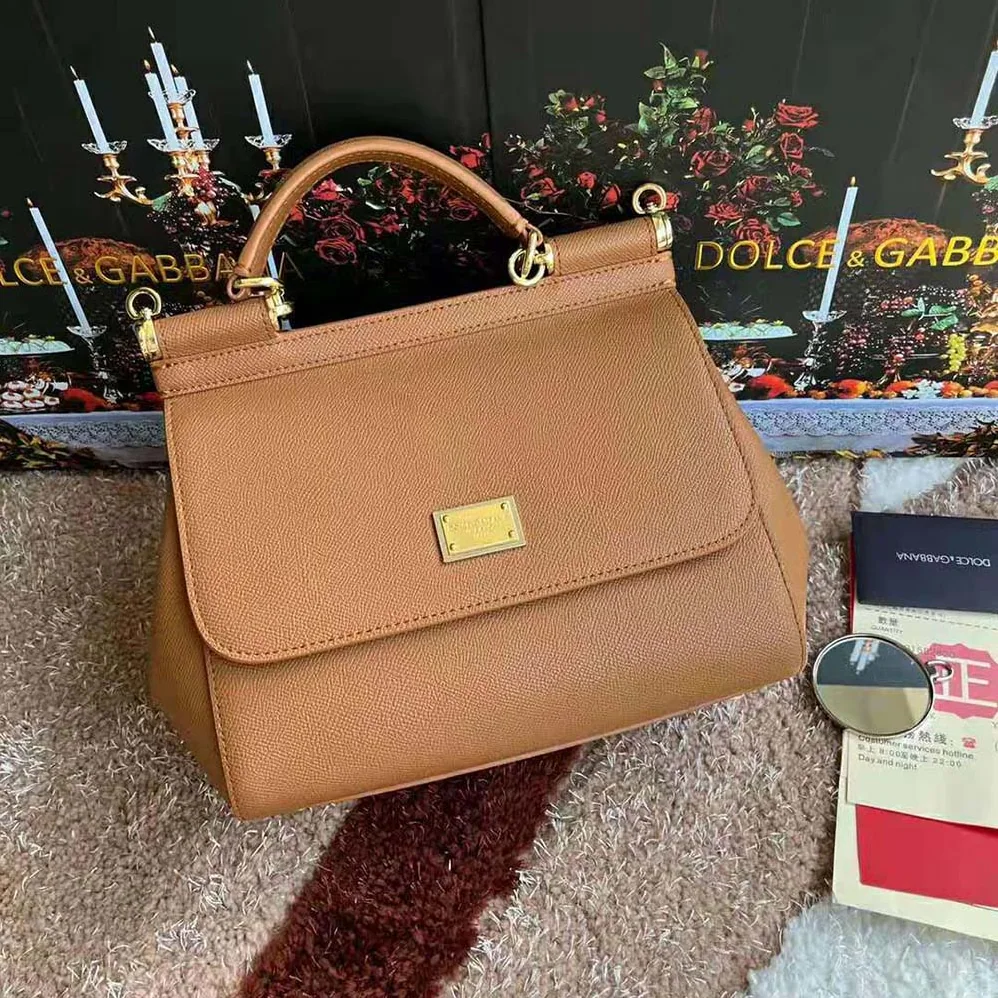 Dolce Gabbana D&G Medium Dauphine Leather Sicily Bag for Women in Beige