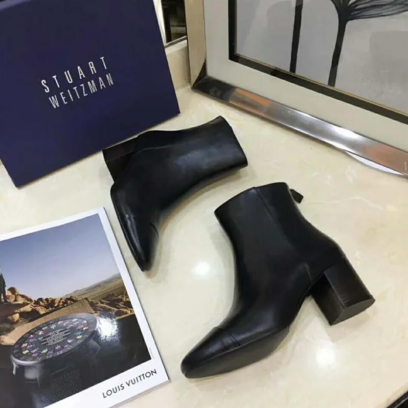 Stuart Weitzman Shoes The Zappa 50 Bootie 50mm Heel for Women in Black Stuart Weitzman Shoes The Zappa 50 Bootie 50mm Heel for Women in Black