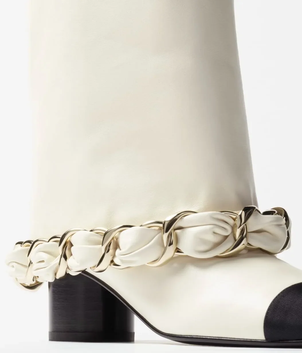 Chanel High Boots White --U3187 Chanel High Boots White --U3187