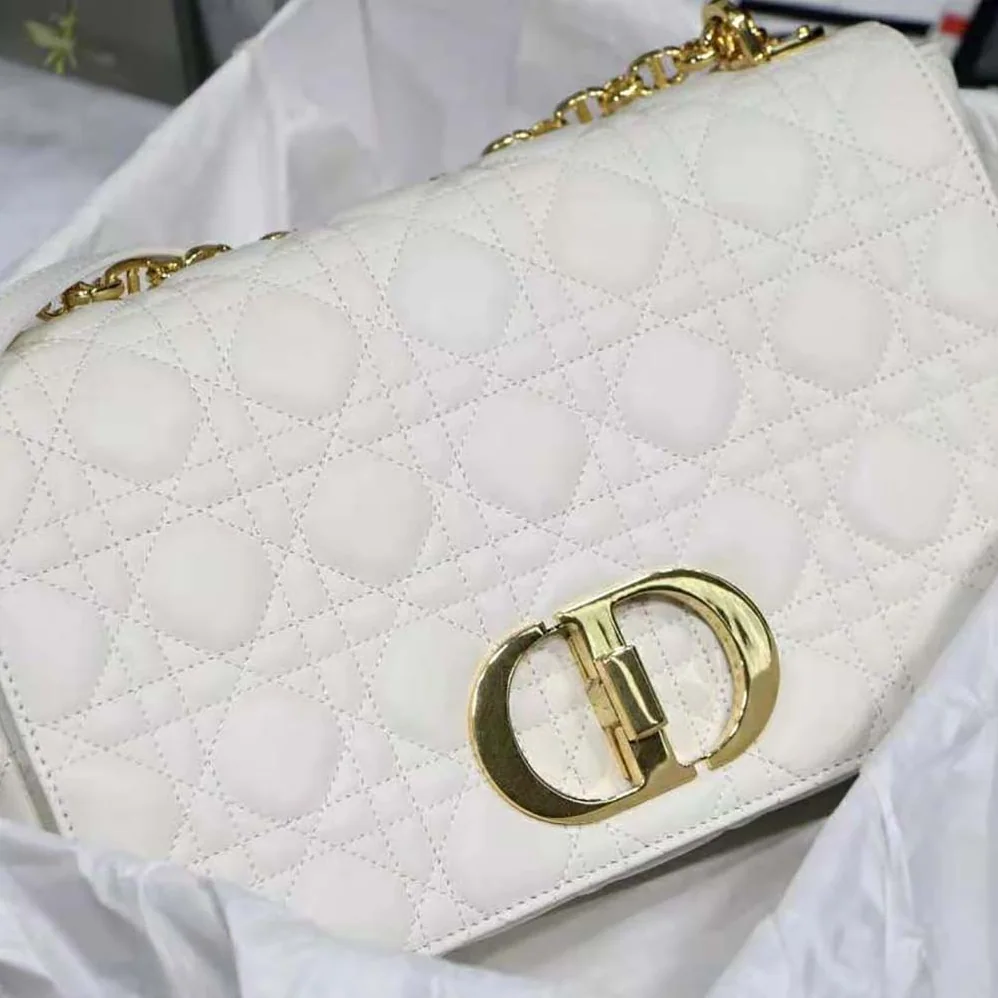 Dior Large Dior Caro Bag Lvory Supple Cannage Calfskin for Women Dior Large Dior Caro Bag Lvory Supple Cannage Calfskin for Women