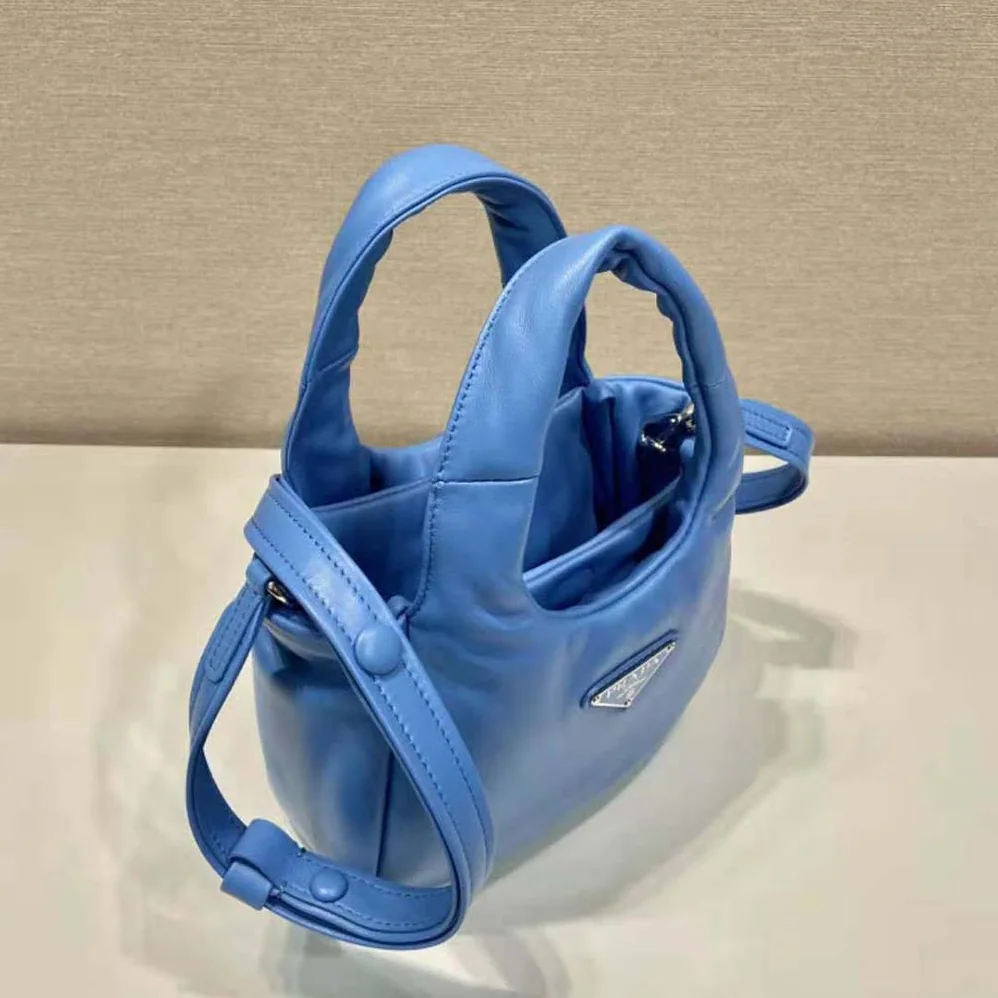 Prada Small Padded Prada Soft Nappa-Leather Bag for Women in Blue