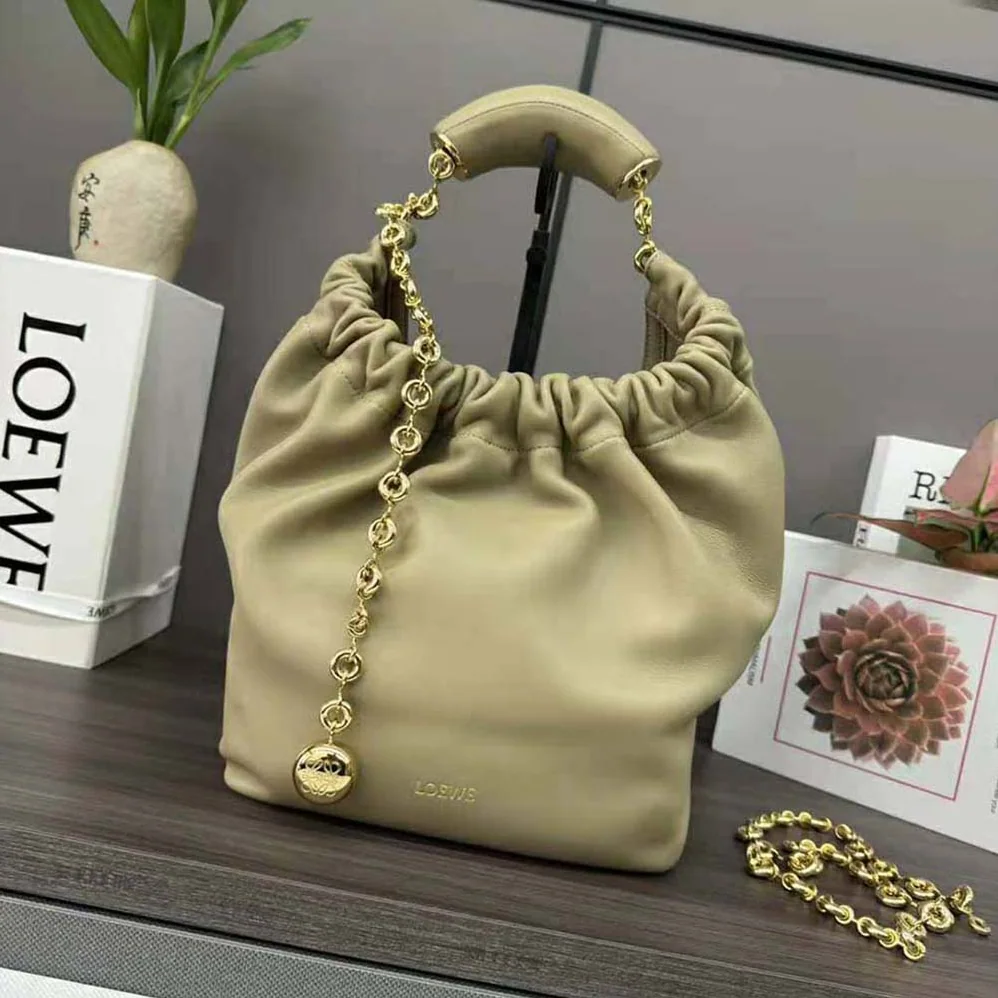 Loewe Small Squeeze Bag in Nappa Lambskin for Women in Clay Green Loewe Small Squeeze Bag in Nappa Lambskin for Women in Clay Green