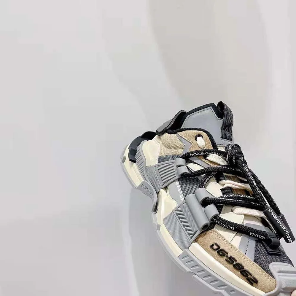 Dolce Gabbana D&G Mixed-Material Space Sneakers for Men in Brown Dolce Gabbana D&G Mixed-Material Space Sneakers for Men in Brown