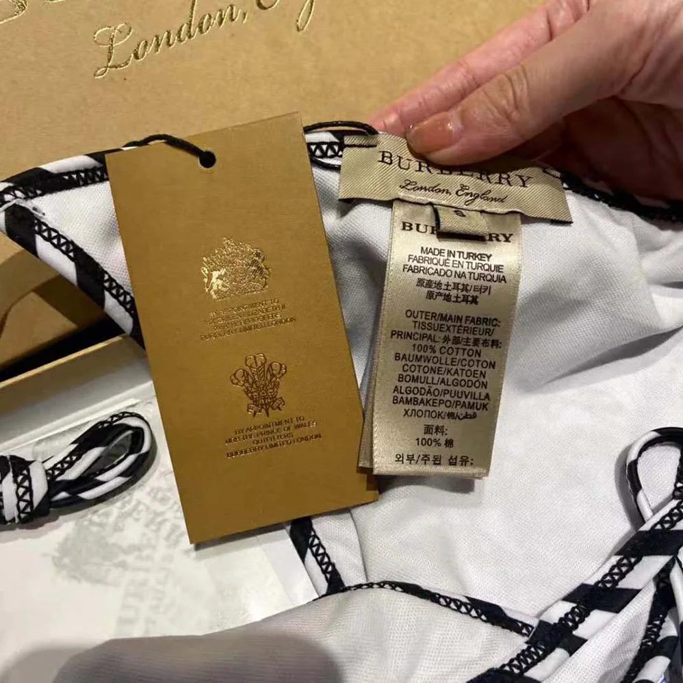 Burberry Monogram Print Stretch Nylon Triangle Bikini for Women