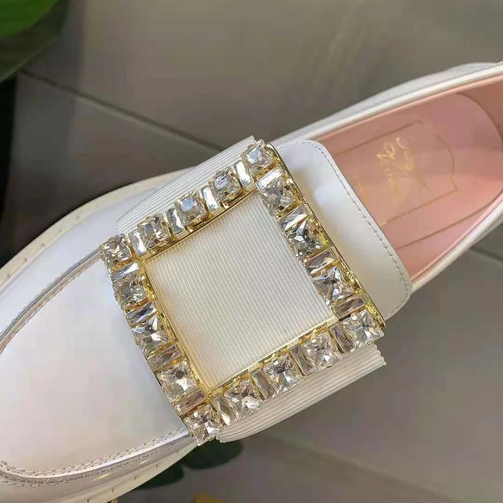 Roger Vivier Viv' Rangers Strass Buckle Loafers in Leather for Women Roger Vivier Viv' Rangers Strass Buckle Loafers in Leather for Women