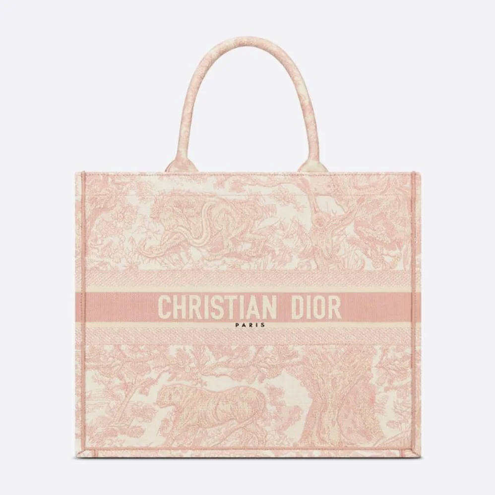 Dior Dior Book Tote Pink Toile de Jouy Embroidery for Women Dior Dior Book Tote Pink Toile de Jouy Embroidery for Women