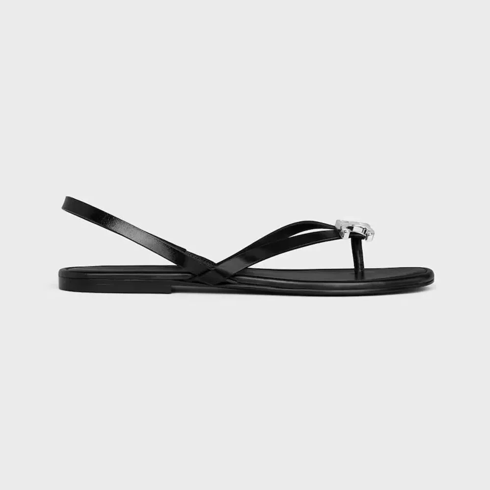 Celine Biki Sandal in Calfskin for Women in Black Celine Biki Sandal in Calfskin for Women in Black