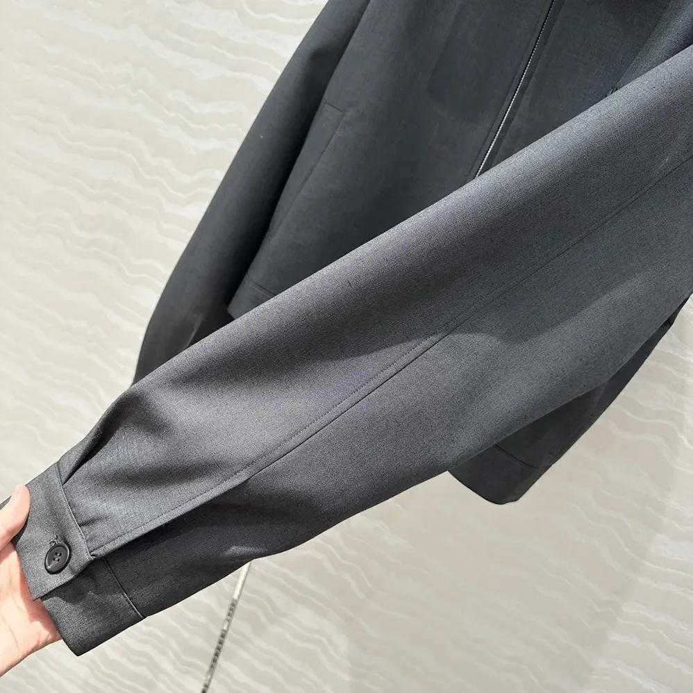 Miu Miu Gabardine Blouson Jacket with Poplin Collar for Women