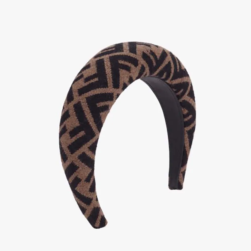 Fendi Headband in Brown Wool Cashmere and Silk for Women Fendi Headband in Brown Wool Cashmere and Silk for Women