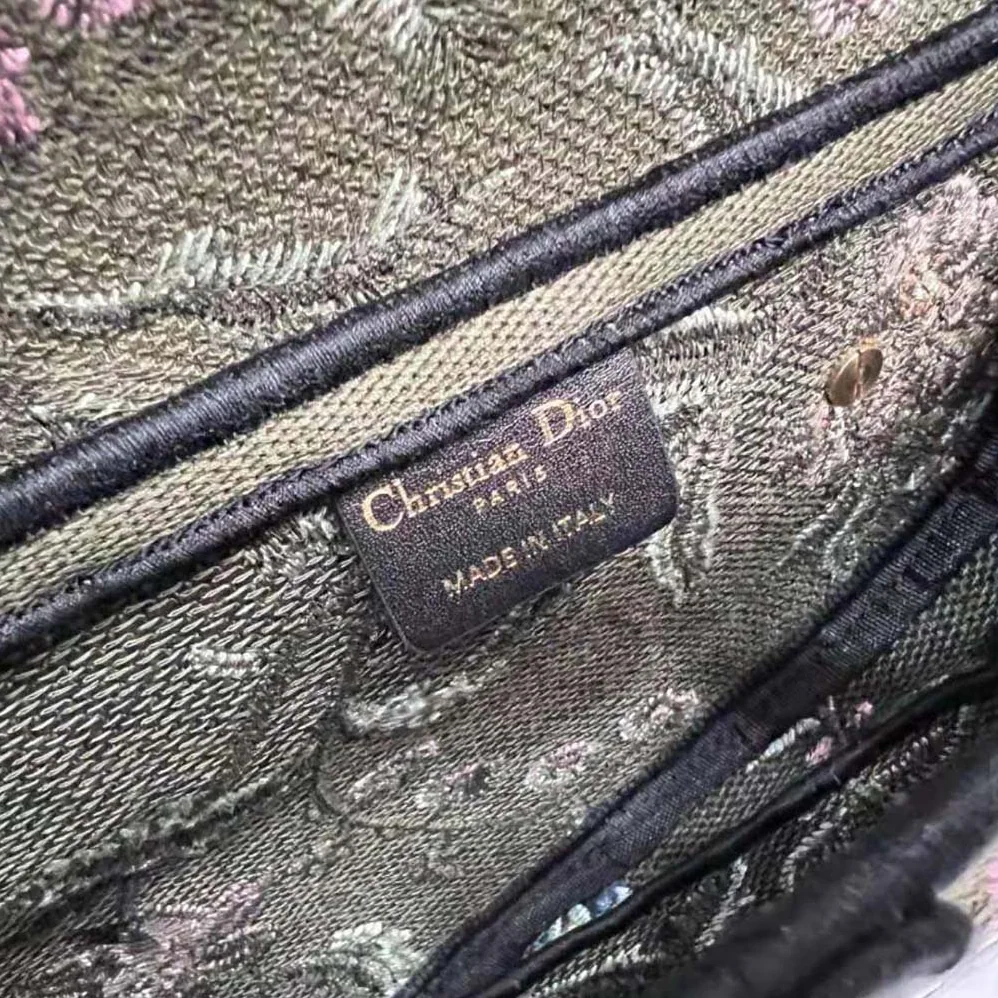 Dior Saddle Bag Green Multicolor Dior Petites Fleurs Embroidery for Women Dior Saddle Bag Green Multicolor Dior Petites Fleurs Embroidery for Women
