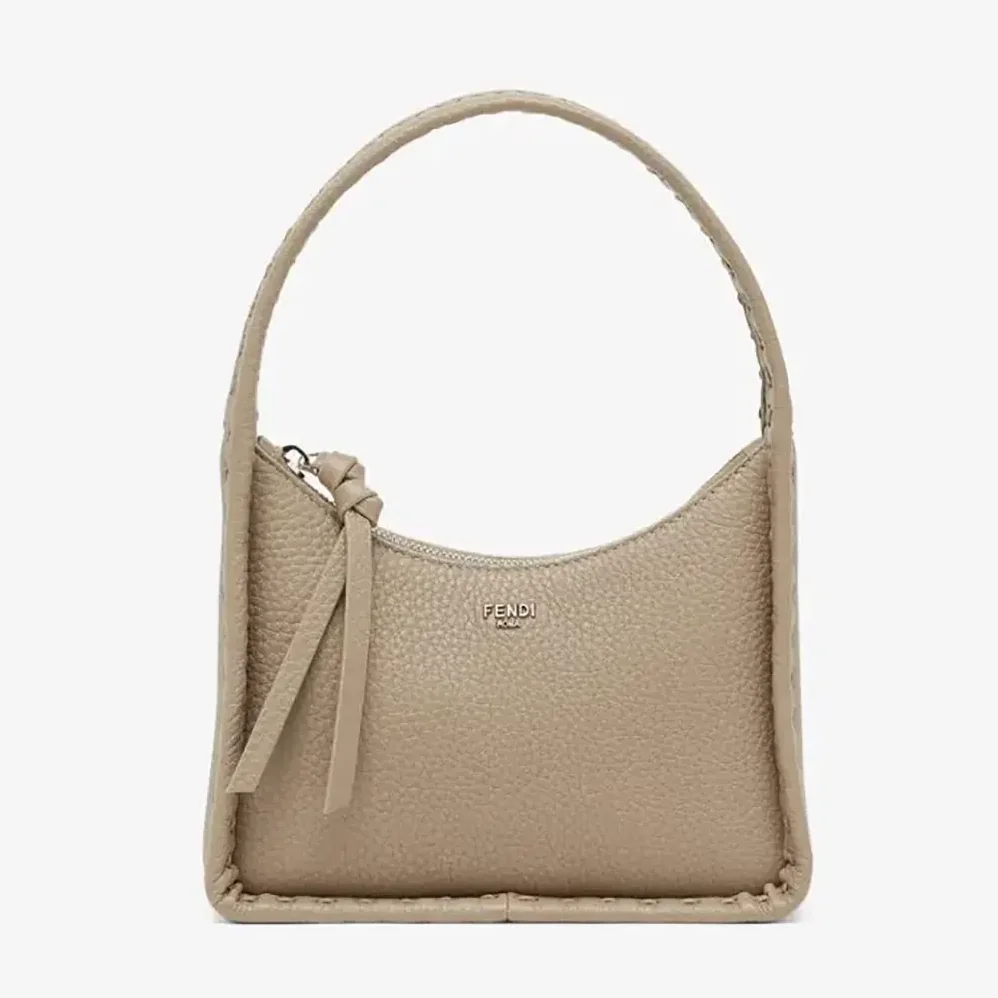 Fendi Mini Fendessence Small Dove Gray Selleria Bag with 264 Hand for Women in sewn Topstitches Fendi Mini Fendessence Small Dove Gray Selleria Bag with 264 Hand for Women in sewn Topstitches