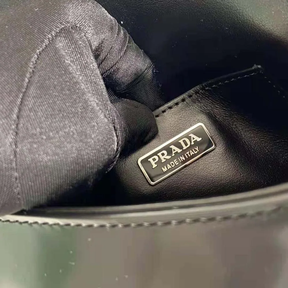 Prada Brushed Leather Mini-bag with Shoulder Strap for Men in Black