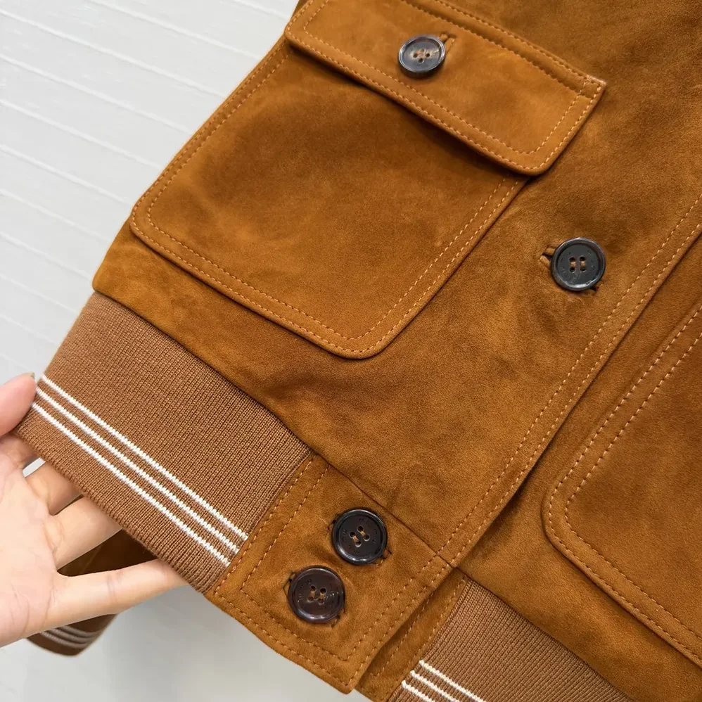 Miu Miu Suede Blouson Jacket for Women in Brown Miu Miu Suede Blouson Jacket for Women in Brown
