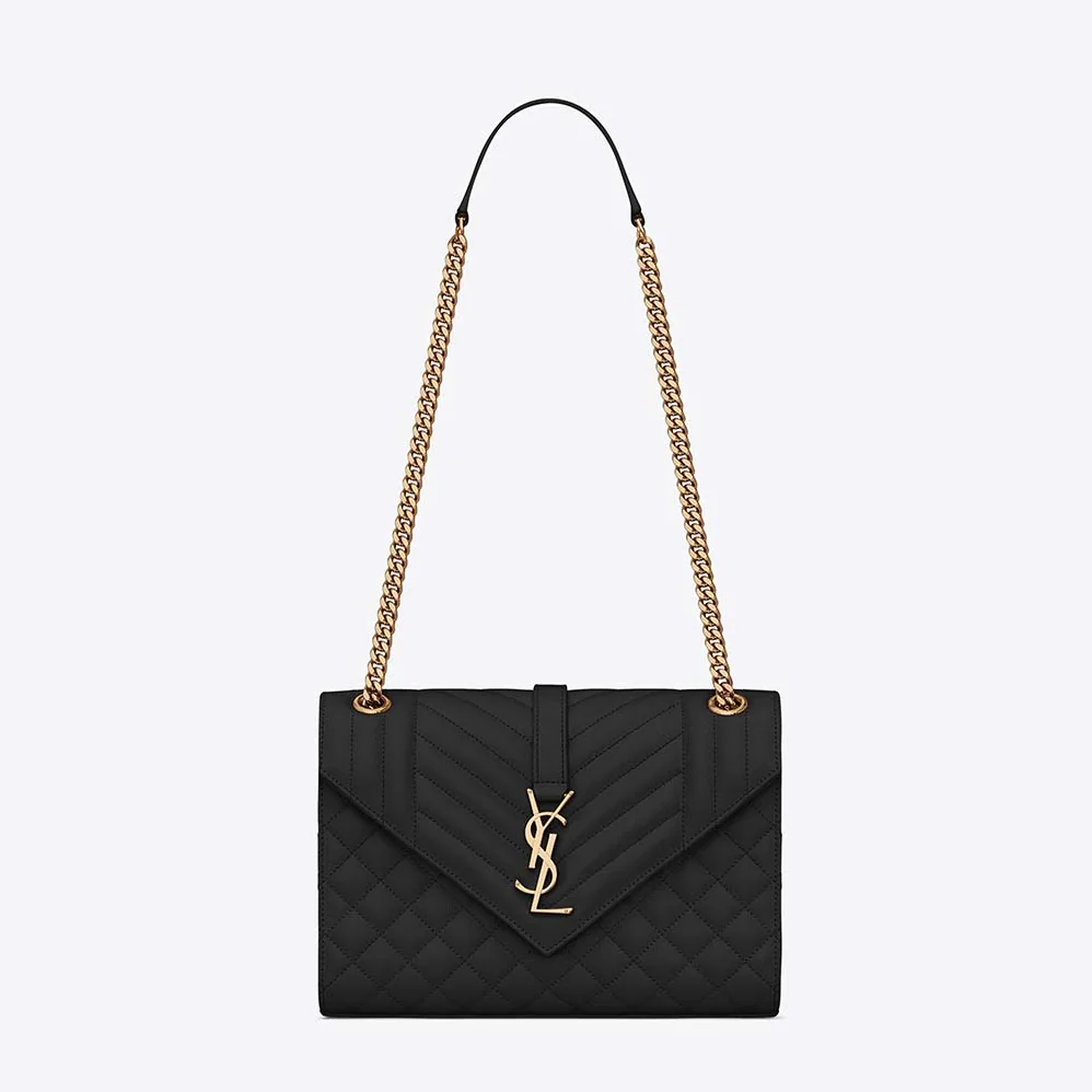 Saint Laurent YSL Envelope Medium Bag in Mix Matelasse Grain DE Poudre Embossed Leather for Women Saint Laurent YSL Envelope Medium Bag in Mix Matelasse Grain DE Poudre Embossed Leather for Women