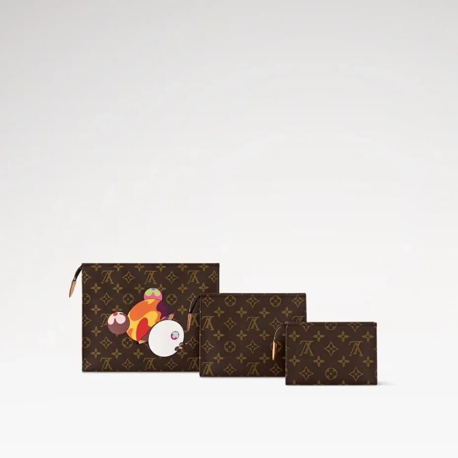 Louis Vuitton LV x TM Trio Toiletry Pouch Monogram Canvas / Louis Vuitton LV x TM Trio Toiletry Pouch Monogram Canvas /