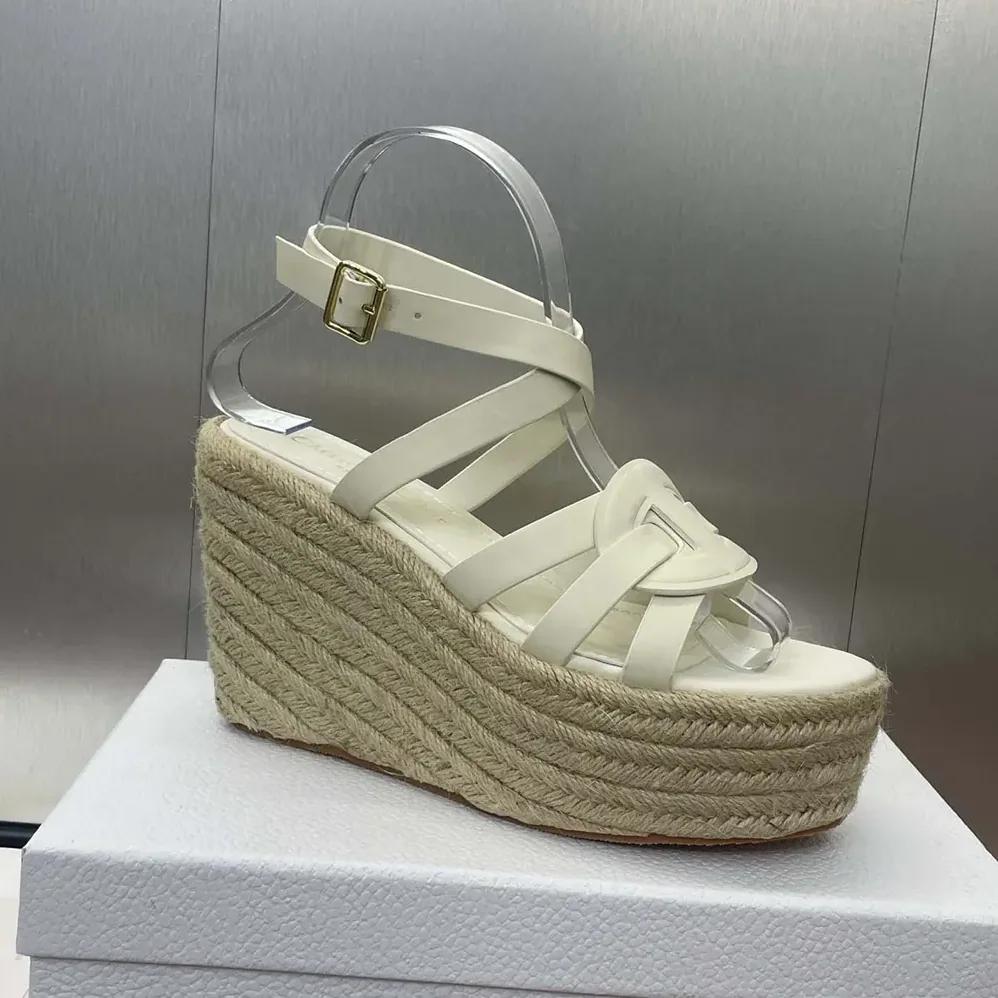 Dior D-Club Wedge Sandal White Calfskin for Women Dior D-Club Wedge Sandal White Calfskin for Women
